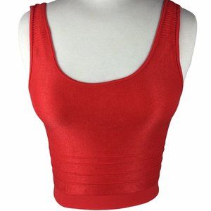 Bebe Fiery Red Spandex Crop‎ Top, Small